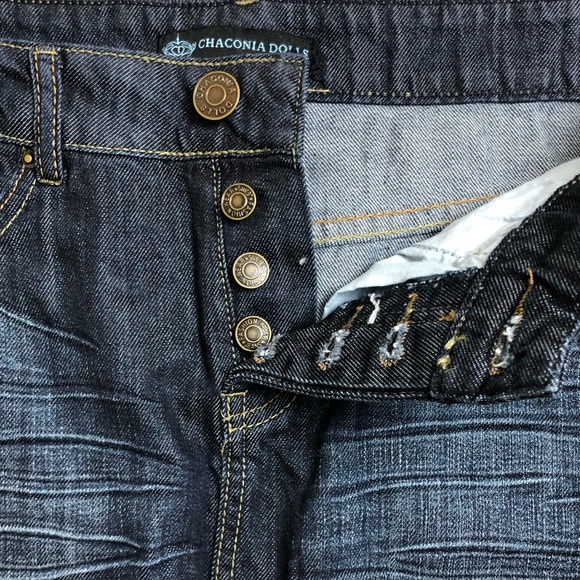 NEW Chaconia Dolls Denim Micro Mini Skirt Womens XL Dark Wash Cotton Preppy - Picture 5 of 10